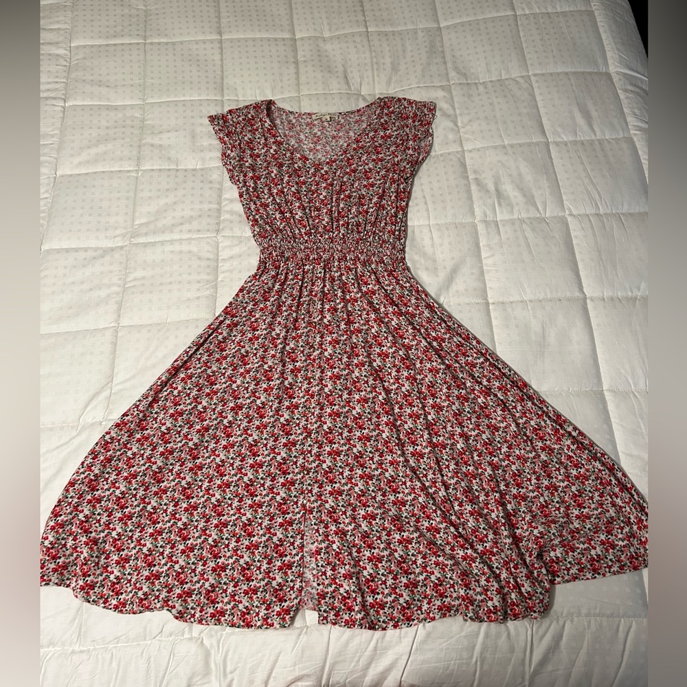 Floral Red Dress